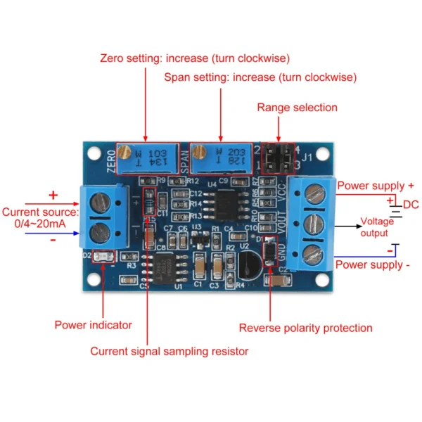 0-5V To 4-20MA Voltage-To-Current Module