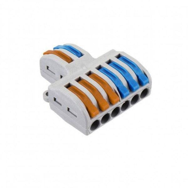1 PCT-SPL-62 0.08-2.5mm 6:2 Pole Wire Connector Terminal Block with Spring Lock Lever for Cable Connection
