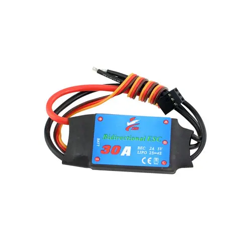 30A Bidirectional Brushless ESC 2-4S UBEC 5V 2A Electric Speed Controller For Remote Control Car Pneumatic Underwater High Current Bidirectional UBEC For 2-4S Lipo Batteries in RC Helicopters For FPV Drones and Racing Quadcopters