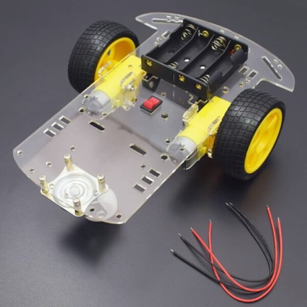 2Wd Transparent Smart Motor Robot Car Battery Box Chassis Kit For Arduino