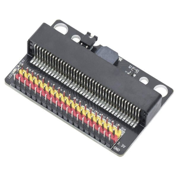 Micro Bit Expansion Board GPIO Adapter for Kids Programming Education with Power Indicator, Buzzer Jumper, 3 Pin IO Port, Compact Size, Board Mounting Holes