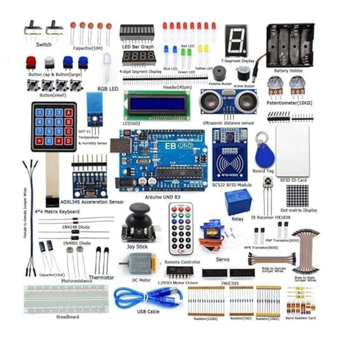 REES52 RFID Starter Kit Arduino UNO R3 Starter Kit With Servo Motors RC522 RFID Module PS2 Joystick And Guided Learning Kit