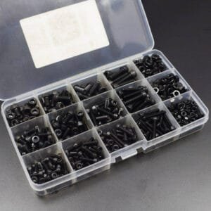 500pcs Hex Socket Head Cap Screws Bolts and Nuts Set with 15 Grids Assortment Box - Fasteners Tool Kit