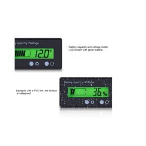Lead Acid Battery Capacity Indicator Dual Button Adjustable Voltmeter Percentage Power Monitor green GY-6GS