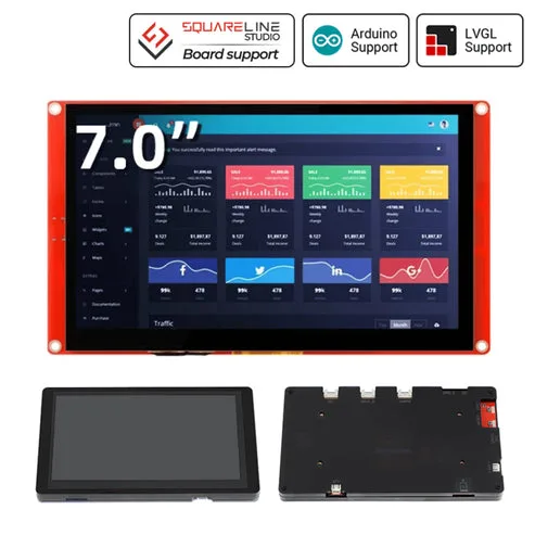ELECROW CrowPanel - 7.0" ESP32 Terminal HMI Display 800x480 RGB TFT LCD Compatible Display For Arduino/LVGL/PlatformIO/Micropython with Acrylic Case The Ultimate ESP32 Development Companion