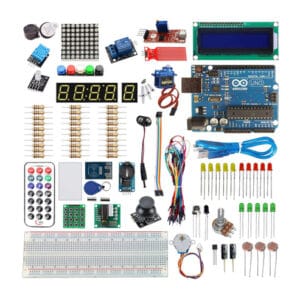 Compatible Arduino Starter Kit with 7-Segment Display, Breadboard, 65 Jumper Wire and Buzzer etc