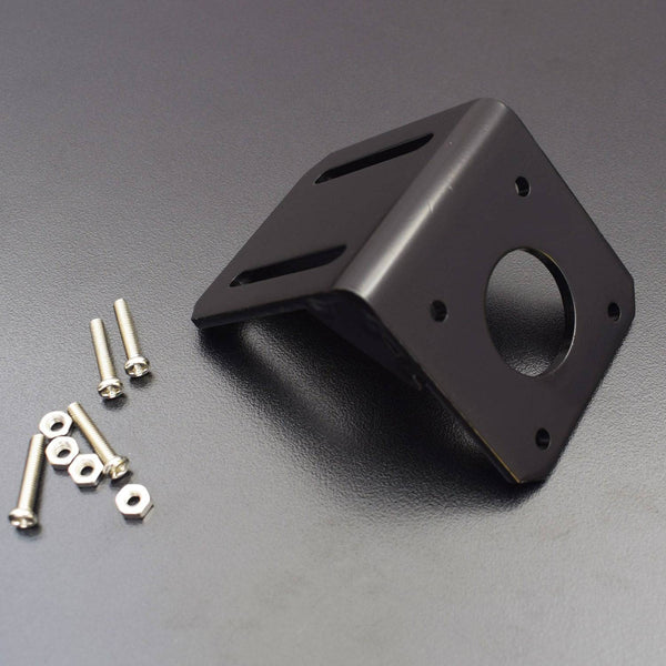 Nema 17 Stepper Motor Alloy Steel Mounting Bracket, L- Shape Stepper Motor Bracket with Mounting Screws