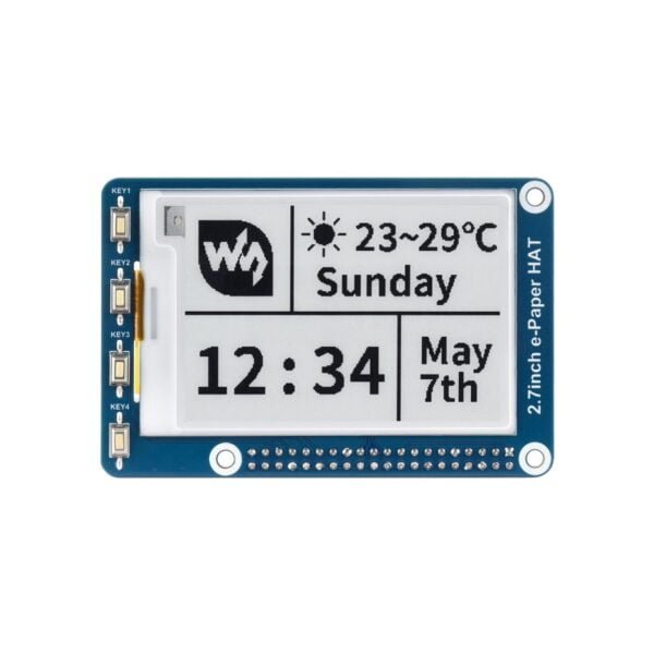 264x176, 2.7inch E-Ink display HAT for Raspberry Pi