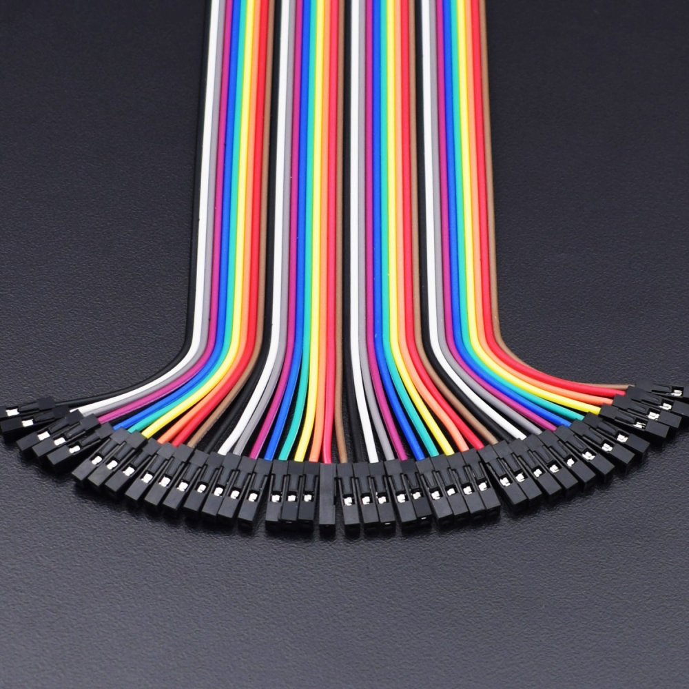 20CM DuPont Wire Color Jumper Cable 2.54mm 1P-1P Female to Female ...