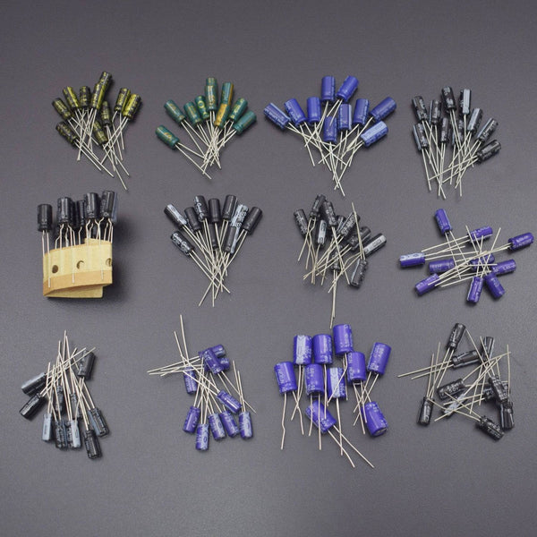 120pcs 12 value 1uF-470uF Electrolytic Capacitor Kit for Electronics Project