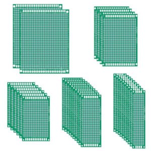 35pcs Double Sided PCB Board Prototype Kit, 5 Sizes Universal Printed Circuit Board for DIY Soldering
