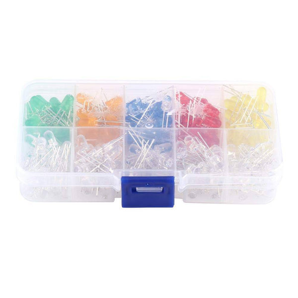 27573 REES52® 200Pcs LED Diodes Lights 5mm Light Emitting Diode LED Lamp Assorted Kit 2pin Diffused LED Electronic Parts Kit, 5 Colors