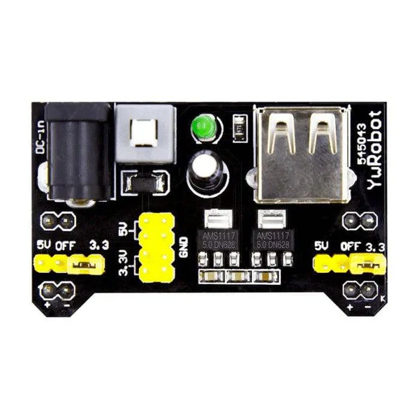28437 Breadboard Power Supply 3.3V & 5V For MB102 Bread Board Arduino Raspberry Pi (Black)