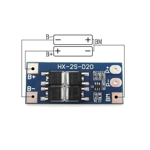 2S 20A 18650 Lithium Battery Protection Board BMS Board