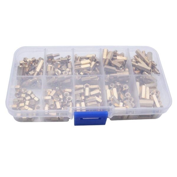 4-12mm(10 Sizes) Brass Hex 300 Pieces M3 Screw Nut Kit