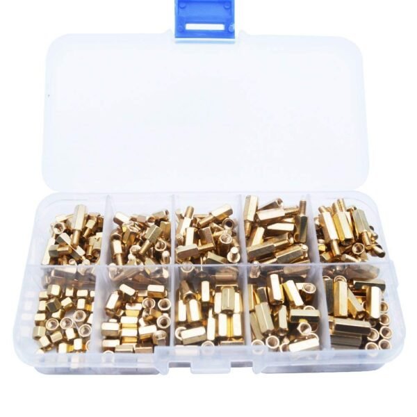 4-12mm(10 Sizes) Brass Hex 300 Pieces M3 Screw Nut Kit