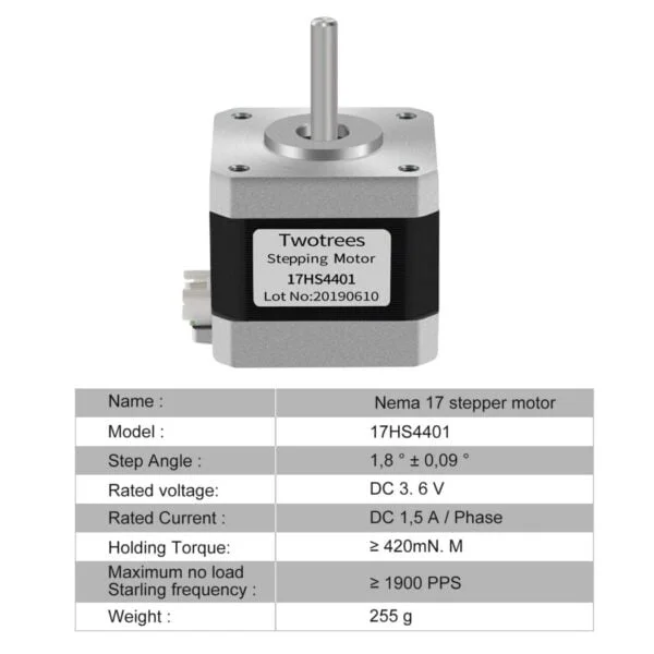 4-Lead Nema 17 Stepper Motor 42 Nema 17 42BYGH (17HS4401) 40mm 1.7A 3D Printer Motor