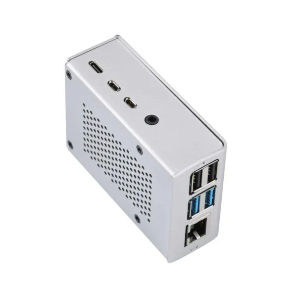 Aluminum Alloy Protective Enclosure Case For Raspberry Pi 4 Model B/B+Silver