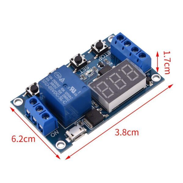 Switch Delay Time Relay Module Micro USB 5V LED Display Automation Cycle Delay Timer Control Board DC 6V 9V 12V 24V Controller