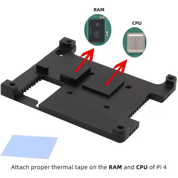 Metal Aluminium Alloy Raspberry Case Pi 4 Armor Cooling Heatsink for Raspberry Pi 4 Model/Pi 4B