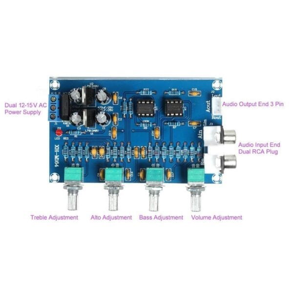 NE5532 amplifier Stereo Pre-Amp Preamplifier Tone Board Audio 4 Channels