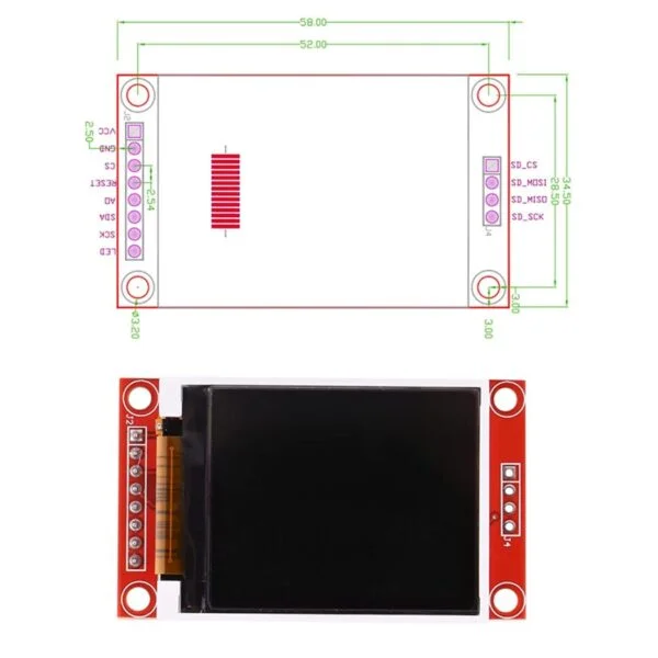 1.8" Inch ST7735R SPI 128160 TFT LCD Display Module 1.8" Inch ST7735R SPI 128160 TFT LCD Display Module