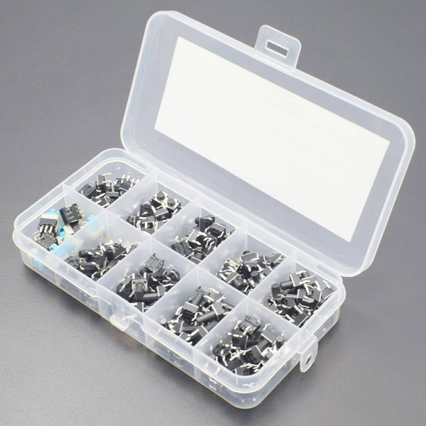 Tactile Push Button Switch 10 Values 180 Pieces Micro Momentary Tact Assortment Kit 4 Pin Micro Switches Set
