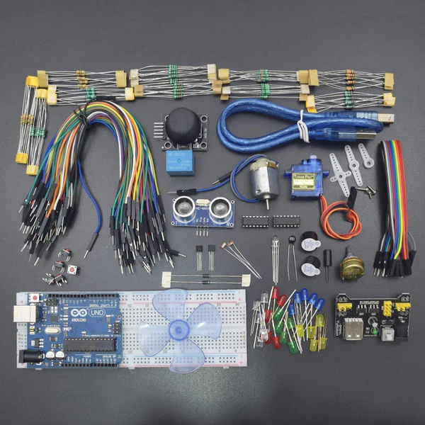 Basic Starter Kit for Arduino with UNO R3, Breadboard, LED, Resistor, Jumper Wires and Power Supply
