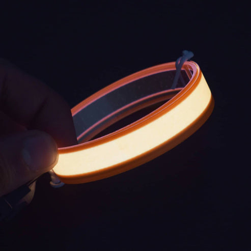 3.3ft Orange Electroluminescent Tape EL Wire Glowing LED Rope Flat Strip Light with AA Battery Box 3V