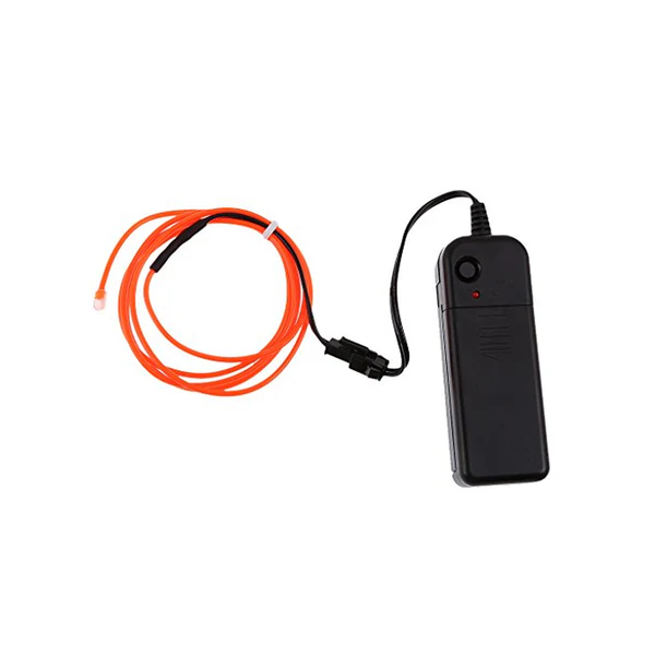 EL Wire LED Lights Glow EL Wire String Strip 1M Neon Lights Noise Reduction Neon Glowing Strobing Electroluminescent Wire For Parties, Halloween, DIY Decoration - Orange
