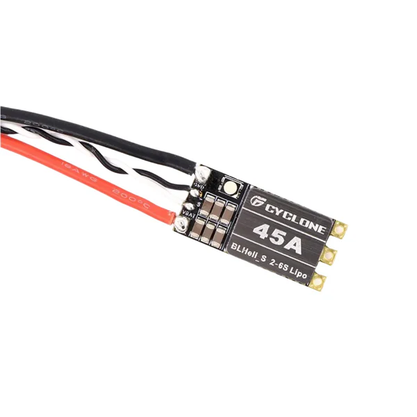 Cyclone45AESC-1 Cyclone 45A ESC BLHeli_S 2-6S Power Supply For RC FPV Quadcopter Aircraft Drone 2-6S Lipo Brus ESC Electronic Speed Controller Built-in Programmable RGB LED For RC FPV Drone Quadcopter