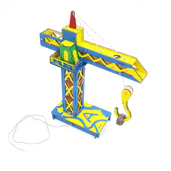 DIY_Crane_Tower_STEM_Kit DIY Crane Tower STEM Kit Wooden Crane Kit Kids Science Experiment Handmade Tower Crane With Remote Control Crane Science Experiment Kit For Kids