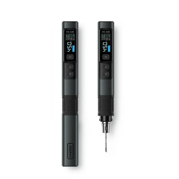 FNIRSI HS-02 Smart Soldering Iron Intelligent Soldering Iron Digital Soldering Iron Temperature Control- Black