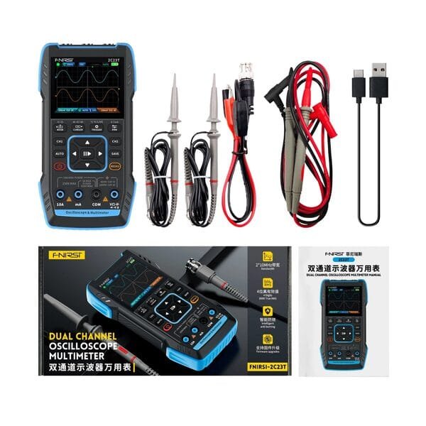 FNIRSI 2C23T 3 in 1 Oscilloscope Handheld Analyzer Digital Multimeter and Function Generator With Bluetooth Connectivity For Data Analysis RS8296
