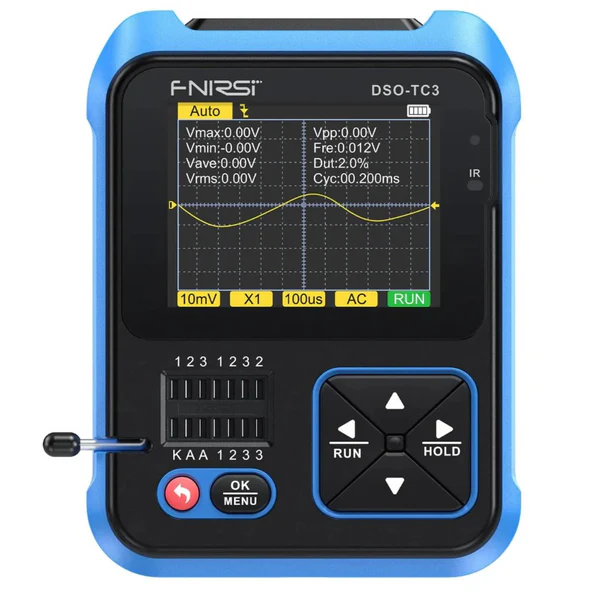 FNIRSI DSO-TC3 Oscilloscope 3-in-1 DSO Tester DSO-TC3 Transistor Tester DSO-TC3 Digital Oscilloscope With Integrated Tester Efficient Troubleshooting (Standard)