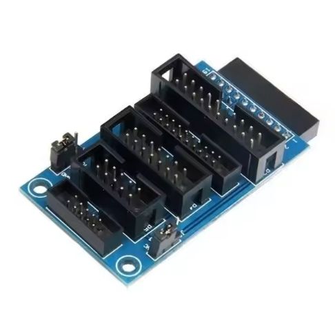 H7298340ef8884eacb9b7013fd2897d633 J-Link V8/V9 Adapter Plate – JTAG to SWD Multifunction Board for ULINK2 & STLINK V2 (2.54mm Flat Cable)