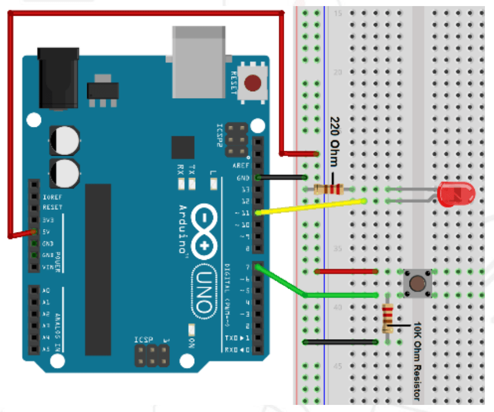 How to Control Led by a Button 1