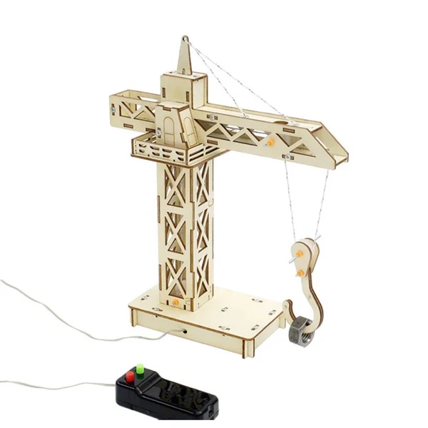 NewProject-2024-07-11T145323.280 DIY Crane Tower STEM Kit Wooden Crane Kit Kids Science Experiment Handmade Tower Crane With Remote Control Crane Science Experiment Kit For Kids