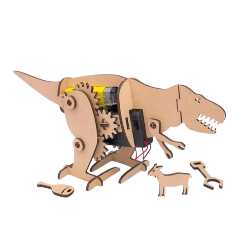 NewProject-2024-07-23T160837.157 DIY Motorized Dino STEM Kit Dino Bot - DIY Motorized Robot Craft Kit Made From Laser Cut Wood - Engineering Toy For Kids And Adults