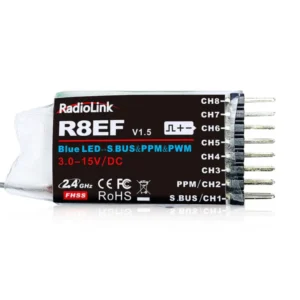 New_Project_-_2024-09-07T173322.627 Radiolink R8EF RC Receiver R8EF 8 Channels 2.4GHz RC Receiver SBUS/PPM/PWM Long Range Control RX for Airplane Vehicles Robots Transmitter T8FB T8S RC8X RC4GS V3 RC6GS V3