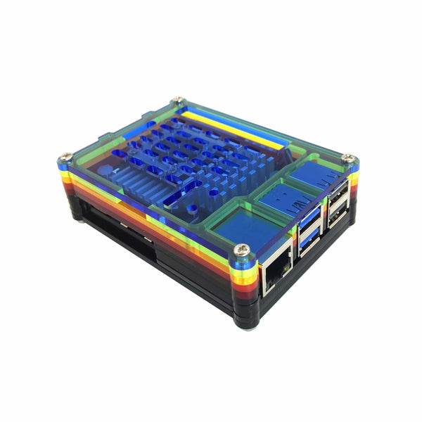 Raspberry Pi 5 Rainbow Case Raspberry Pi 5 10-Layer Acrylic Case Rainbow Acrylic Pi 5 Case, Compatible With Active Cooler