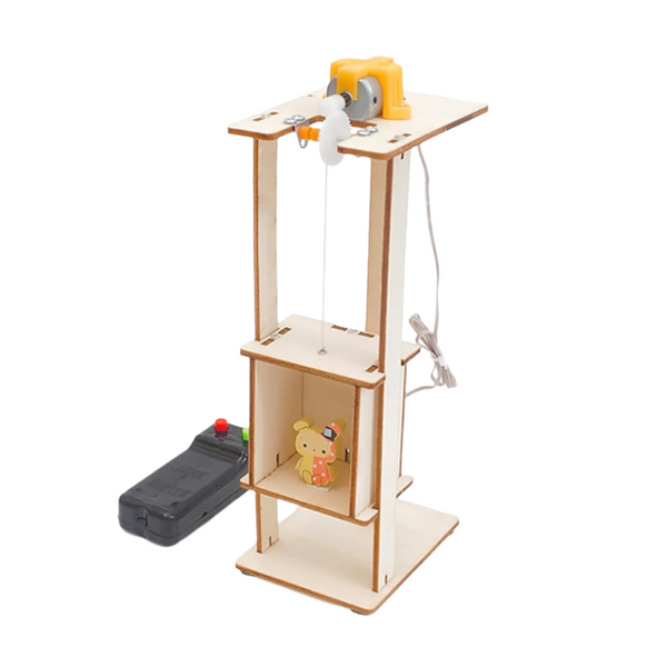 Wood Assembly DIY Electric Lift Kids Gifts Science Toys Experiment Material Kits Tool Elevator Assemble Kit For Education