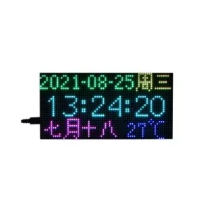 RGB Full-Color Multi-Features Digital Clock For Raspberry Pi Pico, 64×32 Grid, Accurate RTC