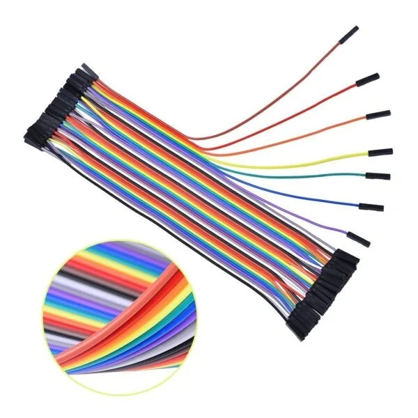 RK005-11 Female To Female Jumper Wires 20cm, Dupont Wires 2.54mm (40Pcs), Male To Male Connecting Wires, Reliable