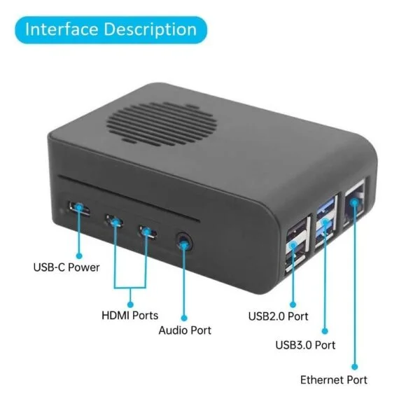 Raspberry Pi 4 ABS Case without Fan (Black) - Precise Fit, Easy Access, and Sleek Design