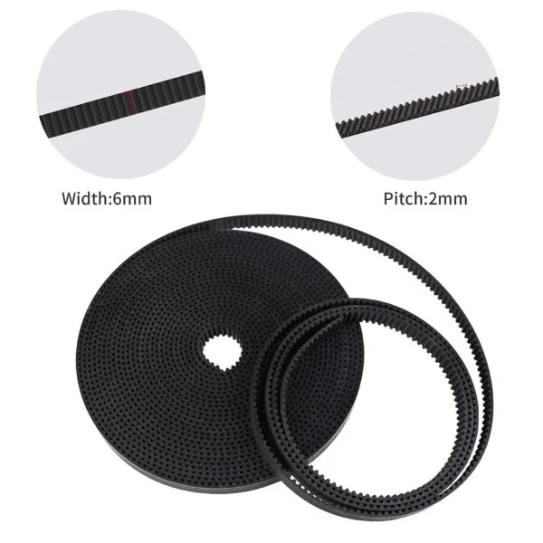 GT2 Timing Belt 6mm GT2 Open Loop Timing Belt 6mm Width for 3D Printer - 1 Meter - Accurate Synchronization for 3D Printers and CNC Machines