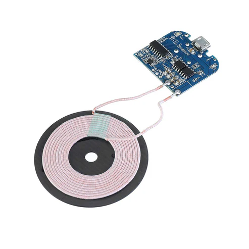 RS3180-11 Wireless Phone Charging Module DC 5V Qi Standard Micro USB Input PCBA Circuit Board With Coil for Wireless Phone Charging - Transmitter