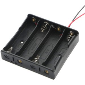 4 x 18650 Battery Holder 18650 Battery Case Plastic Storage Box Holder For 4 Cell 18650 Battery Storage Box Without Cover - Black