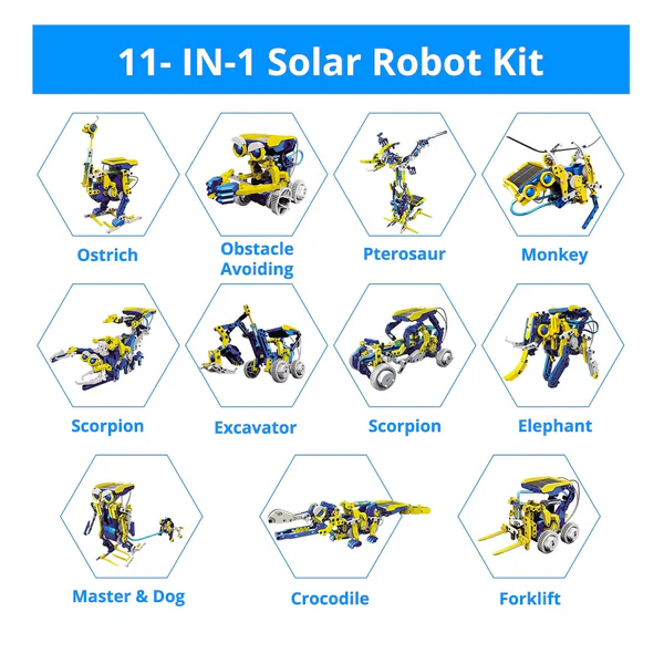 11 in 1 STEM Solar Robot Toys for Kids Age 8-12, DIY Educational Experiment Science Toy Kit for Teens, Solar Powered Building Toys Birthday Gifts for 8 9 10 11 12 Years Old Boys Girls