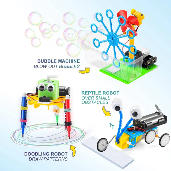 6 in 1 DIY STEM Robotics Kit Electronic Science Experiments Projects for Kids, DIY Engineering Robotic Building Kits For Girls Boys Ages 8-12 Years